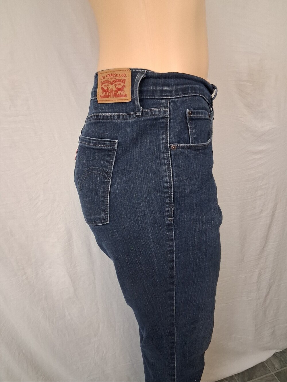 Levi 505 Strauss & Co. Jeans with Leather Patch - Dark Indigo Size 12 - Picture 7 of 17
